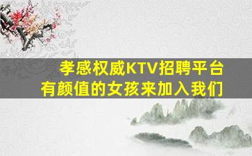 孝感权威KTV招聘平台有颜值的女孩来加入我们